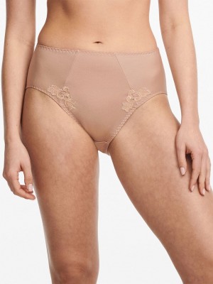 Beige Brown Chantelle Hedona Smoothing Full Women Briefs | UIE4760GF