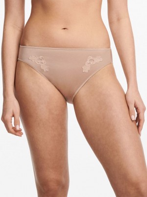 Beige Brown Chantelle Hedona Women Bikini Bottoms | ZBX6139HK