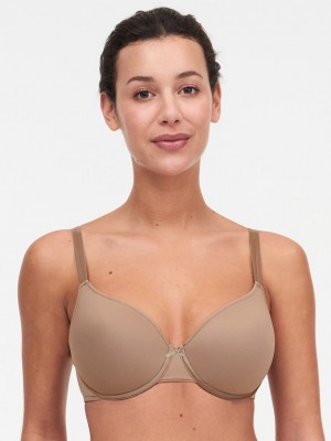 Beige Chantelle Basic Invisible Smooth Support Women T-Shirt Bra | ZSY2986GT