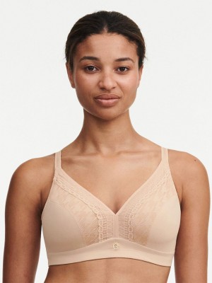 Beige Chantelle Impression Full Support Wireless Women Bras | MUI7474OE