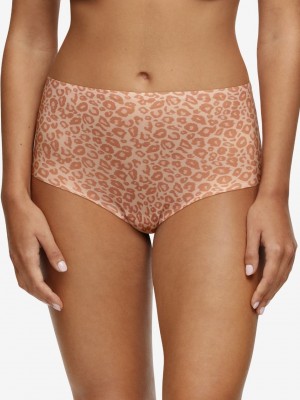 Beige Leopard Chantelle SoftStretch Women Briefs | KML856JL