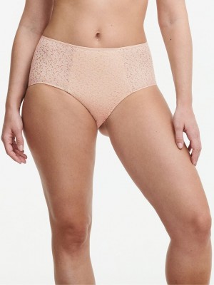 Beige Pink Chantelle Norah Comfort High Waist Women Briefs | DBZ8315DI