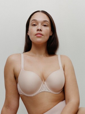 Beige Pink Chantelle Norah Comfort Smooth Sweetheart Women T-Shirt Bra | USE2754YA