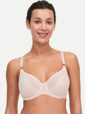 Beige Pink Chantelle Pure Light Women Unlined Bra | QCN3520UQ