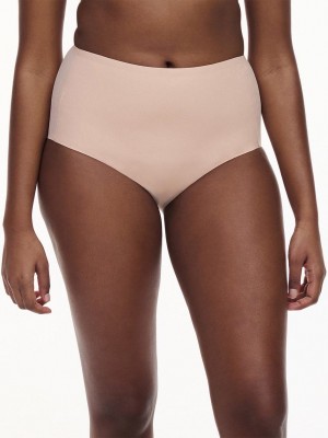 Beige Rose Chantelle Comfort Chic High Waist Support Women Briefs | YBC4714BP