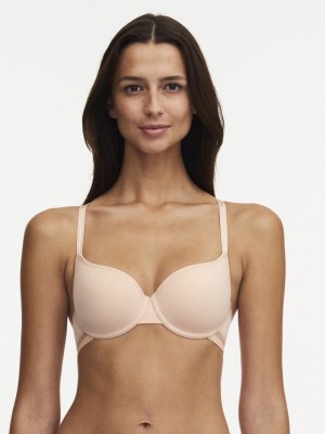 Beige Rose Chantelle Dream Today Women T-Shirt Bra | OBN3427AT