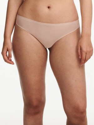 Beige Rose Chantelle SoftStretch Women Thong Panty | QZM1749ON