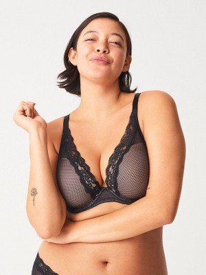 Black Chantelle Brooklyn Plunge Women Bras | IRM193EL