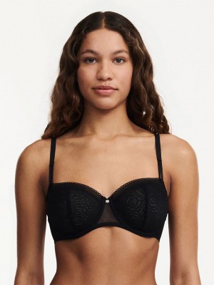 Black Chantelle C Jolie Demi Women Bras | CDZ3593NV