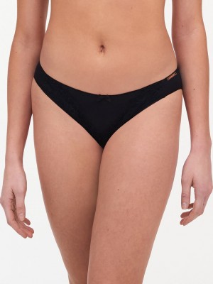 Black Chantelle Champs Elysees Women Bikini Bottoms | YMU5447BF