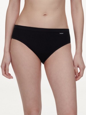 Black Chantelle Cotton Comfort Hi-Cut Women Briefs | UPT707MA