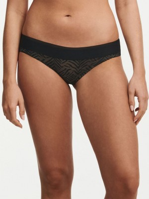 Black Chantelle Graphic Allure Lace Women Bikini Bottoms | BTD8046JE