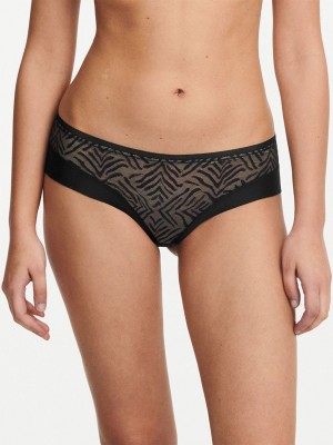 Black Chantelle Graphic Allure Lace Women Hipster Panty | ZST723YI