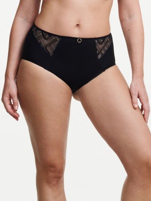 Black Chantelle Graphic Support Smoothing Full Women Briefs | JRU6038UU