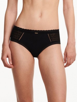 Black Chantelle Monogram Women Hipster Panty | XRT9555KE