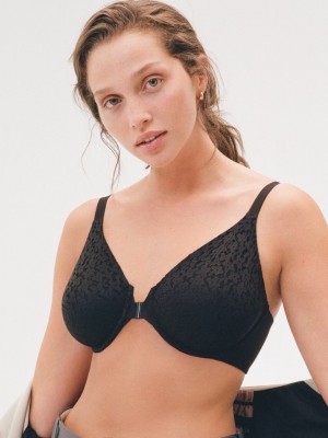 Black Chantelle Norah Comfort Front Closure Women Bras | WGK9387ZB