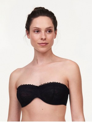 Black Chantelle Pila Bandeau Underwire Women Bras | AYY2335GE