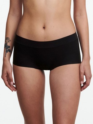 Black Chantelle SoftStretch Boyshort Women Briefs | RGL1824VR