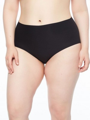 Black Chantelle SoftStretch Full Women Briefs | PQN1455YR