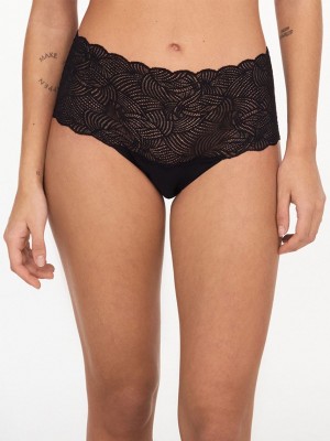 Black Chantelle SoftStretch Lace Women Briefs | NOP2237OV