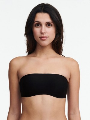 Black Chantelle SoftStretch Padded Bandeau Women Bras | EEM239AV