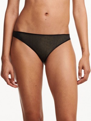 Black Chantelle X Women Thong Panty | LBH1013ZJ