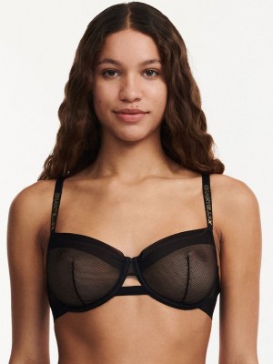 Black Chantelle Xpose Demi Women Bras | OXN7938TP