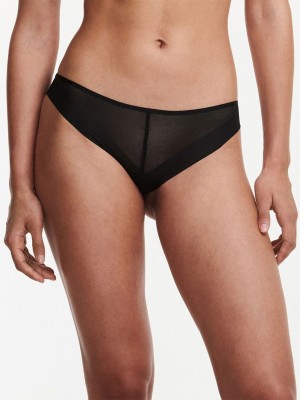 Black Chantelle Xpose Women Thong Panty | BIV362JL