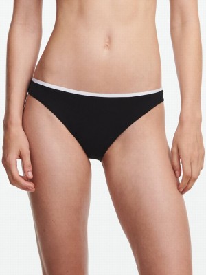 Black White Chantelle Authentic Swim Women Bikini Bottoms | SBB752XO