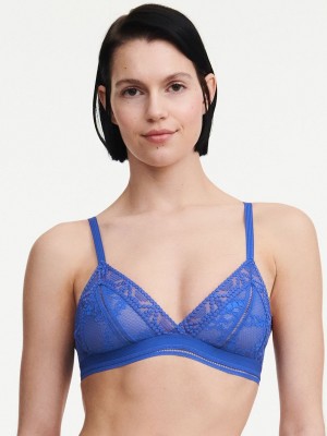 Blue Chantelle Olivia Wireless Women Bras | IUO1285ZZ