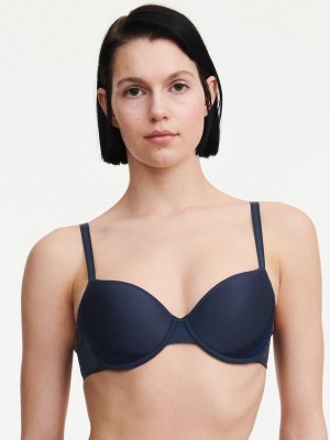 Blue Chantelle Pila Demi Memory Foam Women Bras | NRW6170XZ