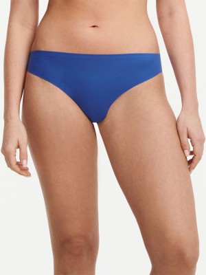 Blue Chantelle SoftStretch Women Thong Panty | QJZ8312IM