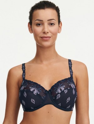 Blue Multicolor Chantelle Champs Elysees Full Coverage Women Unlined Bra | YLP6792TU