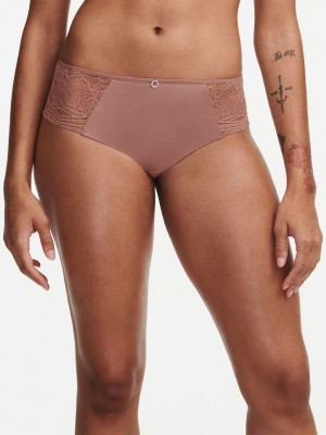 Brown Chantelle Naya Lace Women Hipster Panty | EBK3582RG