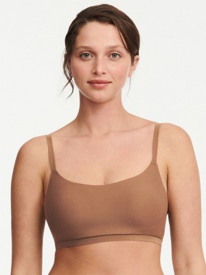 Brown Chantelle SoftStretch Scoop Padded Women Bralettes | RDW5885AH