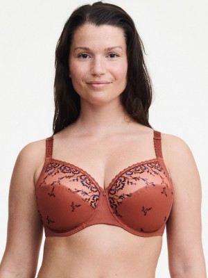 Brown Multicolor Chantelle Every Curve Full Coverage Women Unlined Bra | ATU8332QP