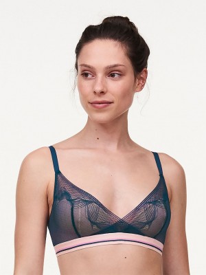 Deep Blue Chantelle Paola Wireless Women T-Shirt Bra | UUE2131ZV