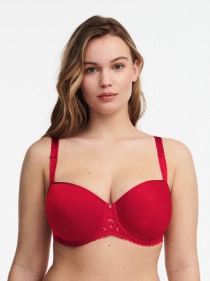 Deep Red Coral Chantelle Every Curve Demi Memory Foam Women Bras | FFJ5828SO