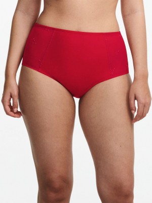 Deep Red Coral Chantelle Every Curve High Waist Women Briefs | WVI2298WK