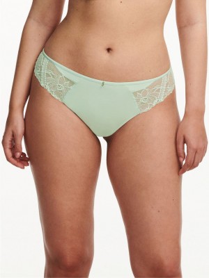 Green Chantelle Orangerie Dream Women Thong Panty | ZFW3559CG