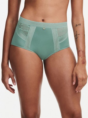 Green Chantelle True Lace High Waisted Women Briefs | VLV8099UH