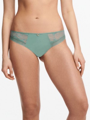 Green Chantelle True Lace Women Thong Panty | PLE6849ZF