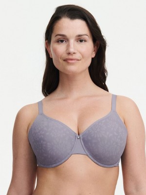 Grey Chantelle Comfort Chic Back Shaping Minimizer Women Bras | YMR5581SL