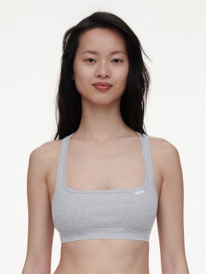 Grey Chantelle Cotton Comfort Women Bralettes | GLF359IK