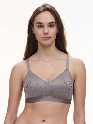 Grey Chantelle Norah Comfort Supportive Wirefree Women Bras | GZY2821IL