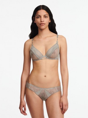 Grey Chantelle Spark Lace Underwire Women Unlined Bra | VUT9516HY