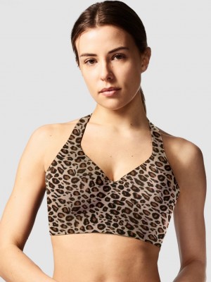 Leopard Beige Chantelle Sport High Impact Wirefree Women Bras | LLU9627WT