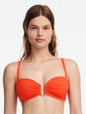 Light Orange Chantelle Glow Wireless Bandeau Swim Women Bikini Tops | EDF68TY