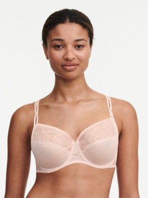 Pink Chantelle Mystic Dream Lace Full Coverage Women Unlined Bra | RZP467XU