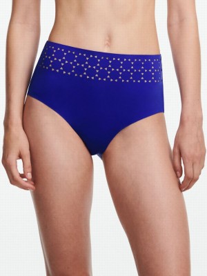 Purple Blue Chantelle Pure Solar High Waist Swim Women Bikini Bottoms | ZWY4998SM